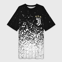 Футболка женская длинная JUVENTUS, цвет: 3D-принт
