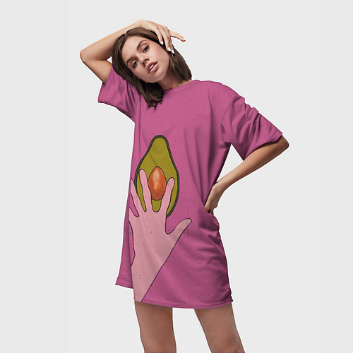 Женская длинная футболка Avocado / 3D-принт – фото 3