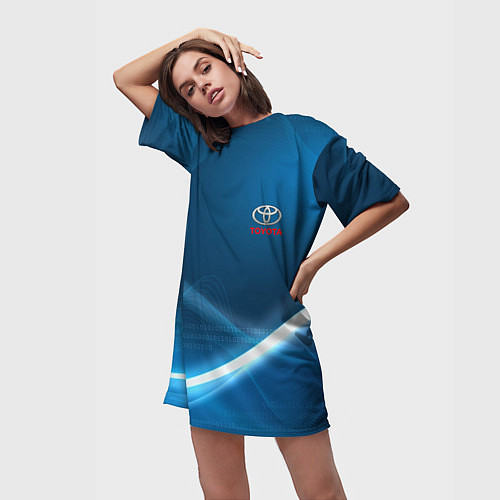 Женская длинная футболка TOYOTA / 3D-принт – фото 3