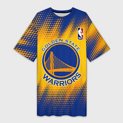 Футболка женская длинная Golden State Warriors, цвет: 3D-принт