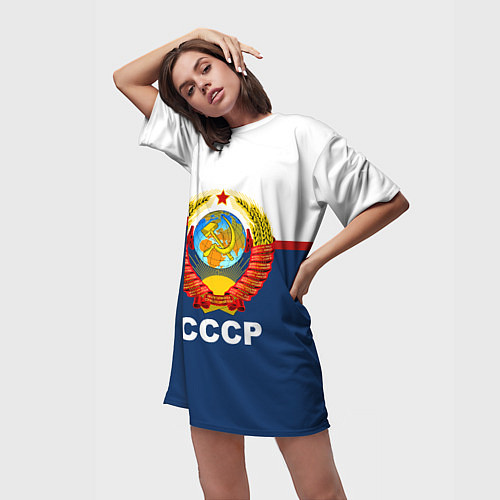 Женская длинная футболка СССР / 3D-принт – фото 3