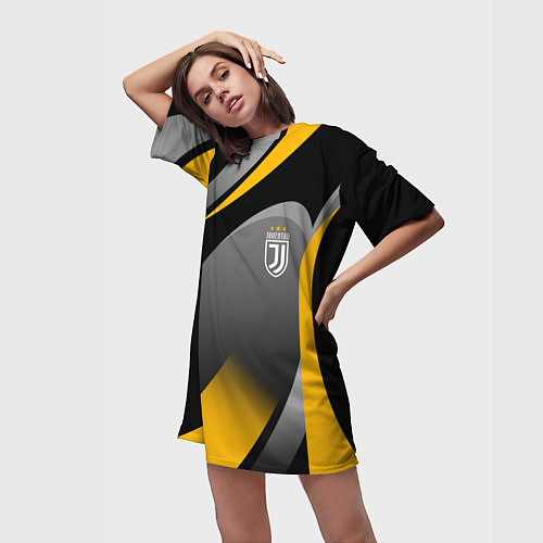 Женская длинная футболка Juventus Uniform / 3D-принт – фото 3