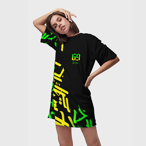 Женская длинная футболка 6ix9ine Tekashi / 3D-принт – фото 3