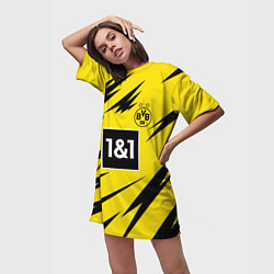 Футболка женская длинная HAALAND Borussia Dortmund, цвет: 3D-принт — фото 2