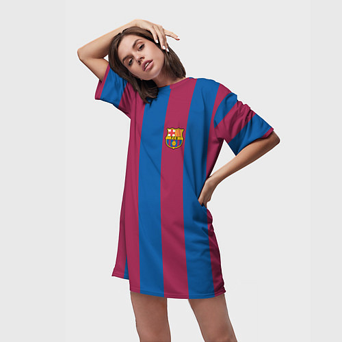 Женская длинная футболка FC Barcelona 2021 / 3D-принт – фото 3