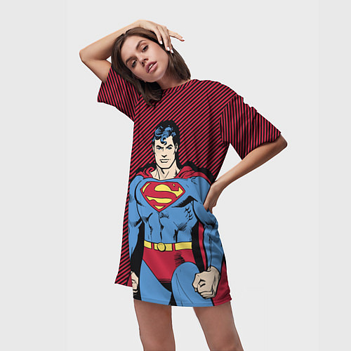 Женская длинная футболка I am your Superman / 3D-принт – фото 3
