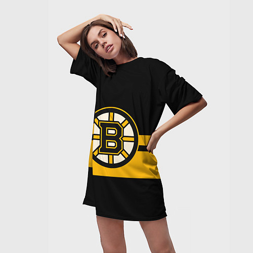 Женская длинная футболка BOSTON BRUINS NHL / 3D-принт – фото 3