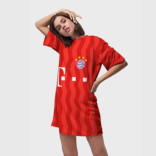 Женская длинная футболка FC Bayern Munchen униформа / 3D-принт – фото 3