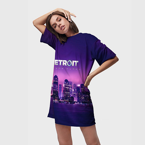 Женская длинная футболка Detroit Become Human S / 3D-принт – фото 3