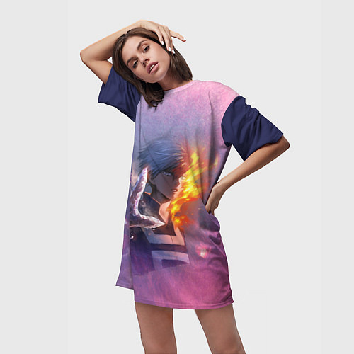 Женская длинная футболка Шото Тодороки / 3D-принт – фото 3