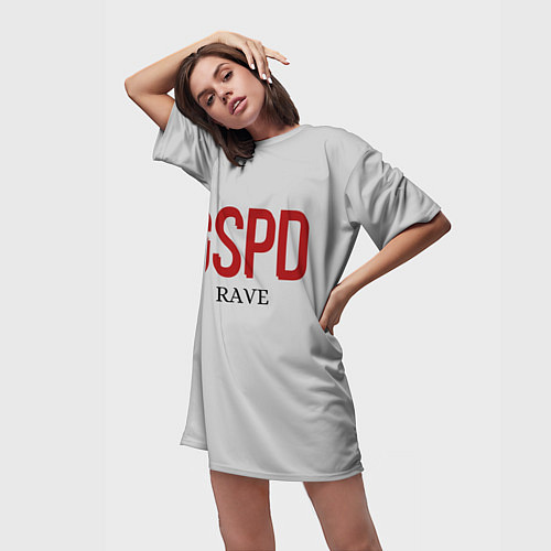 Женская длинная футболка GSPD rave / 3D-принт – фото 3