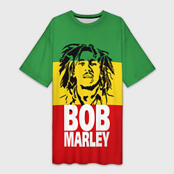 Футболка женская длинная Bob Marley, цвет: 3D-принт