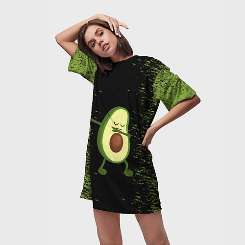 Женская длинная футболка Авокадо / 3D-принт – фото 3