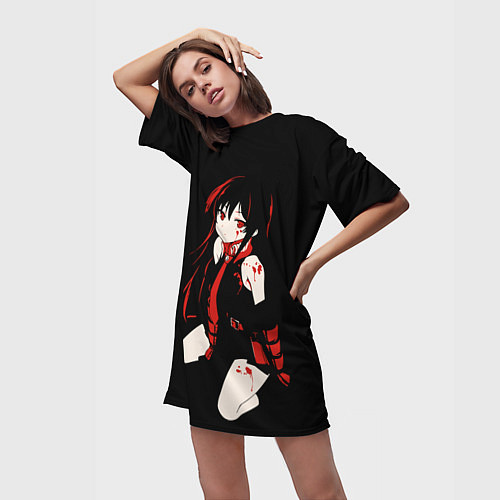 Женская длинная футболка Убийца Акаме / 3D-принт – фото 3