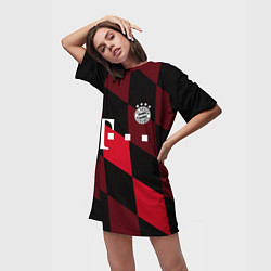 Футболка женская длинная ФК Бавария Мюнхен, цвет: 3D-принт — фото 2
