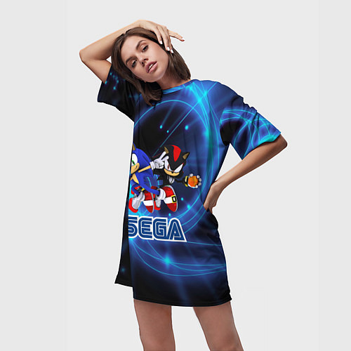 Женская длинная футболка Sonic SEGA / 3D-принт – фото 3