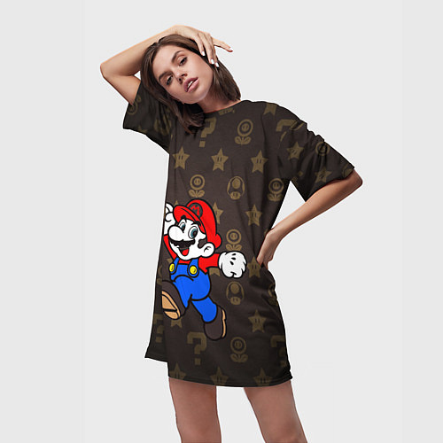 Женская длинная футболка Mario / 3D-принт – фото 3