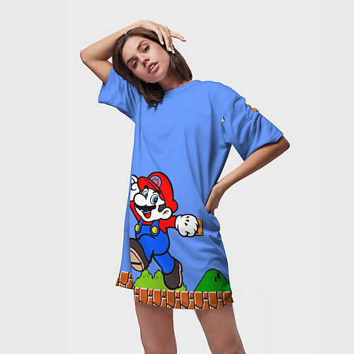 Женская длинная футболка Mario / 3D-принт – фото 3