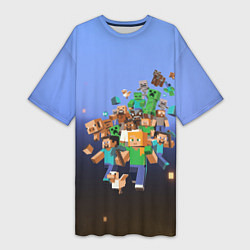 Женская длинная футболка Minecraft