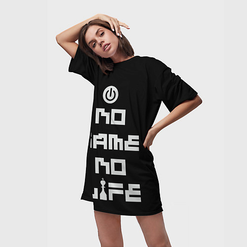 Женская длинная футболка NO GAME NO LIFE / 3D-принт – фото 3