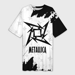 Футболка женская длинная METALLICA МЕТАЛЛИКА, цвет: 3D-принт