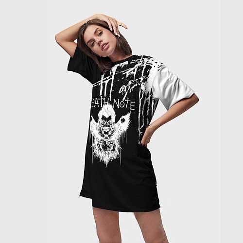 Женская длинная футболка Death Note / 3D-принт – фото 3