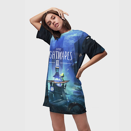 Женская длинная футболка Little Nightmares 2 / 3D-принт – фото 3