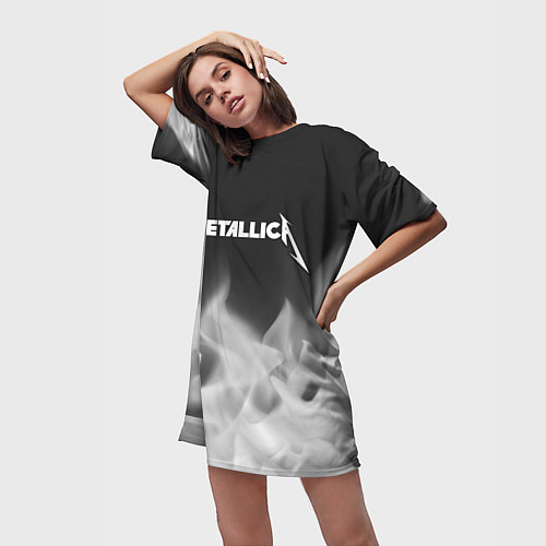 Женская длинная футболка METALLICA МЕТАЛЛИКА / 3D-принт – фото 3