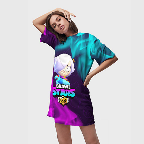 Женская длинная футболка BRAWL STARS COLETTE КОЛЕТТ / 3D-принт – фото 3