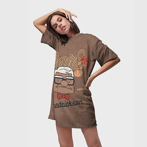 Женская длинная футболка Carl Fredricksen / 3D-принт – фото 3