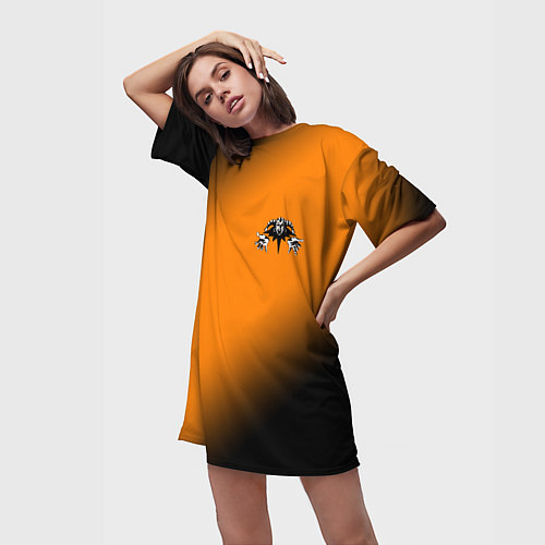 Женская длинная футболка КОРОЛЬ И ШУТ / 3D-принт – фото 3
