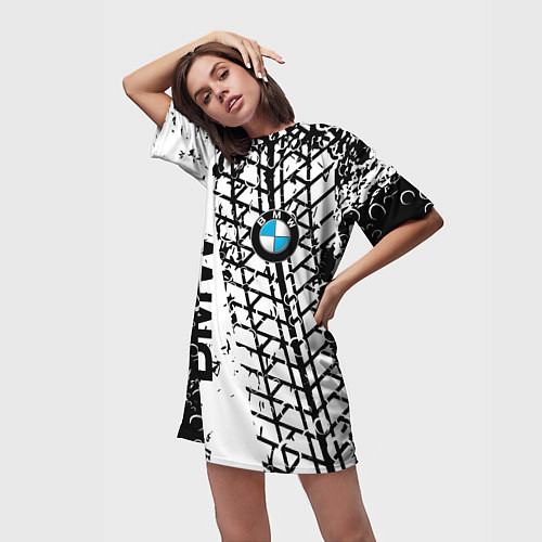 Женская длинная футболка BMW / 3D-принт – фото 3