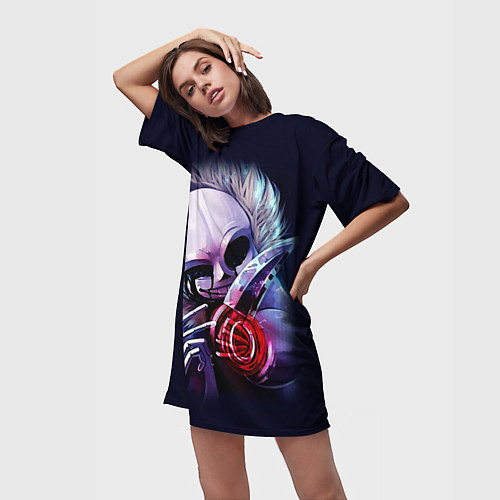Женская длинная футболка UNDERTALE SANS / 3D-принт – фото 3