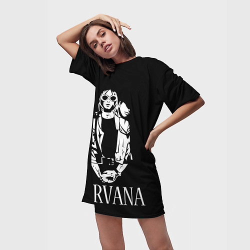 Женская длинная футболка NIRVANA / 3D-принт – фото 3