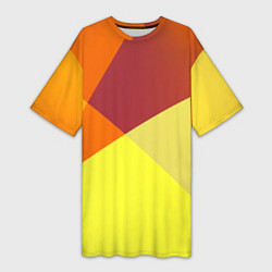 Футболка женская длинная Оранжевые углы, цвет: 3D-принт