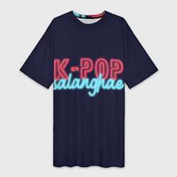 Футболка женская длинная LOVE K-POP, цвет: 3D-принт