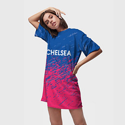 Футболка женская длинная Chelsea Челси, цвет: 3D-принт — фото 2