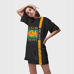 Футболка женская длинная Gachi Gucci, цвет: 3D-принт — фото 2