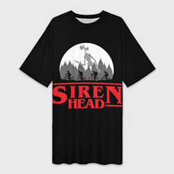 Футболка женская длинная Siren Head, цвет: 3D-принт