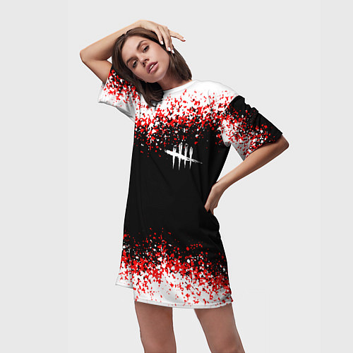 Женская длинная футболка Dead by Daylight / 3D-принт – фото 3