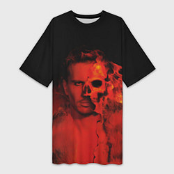 Футболка женская длинная Фая, цвет: 3D-принт