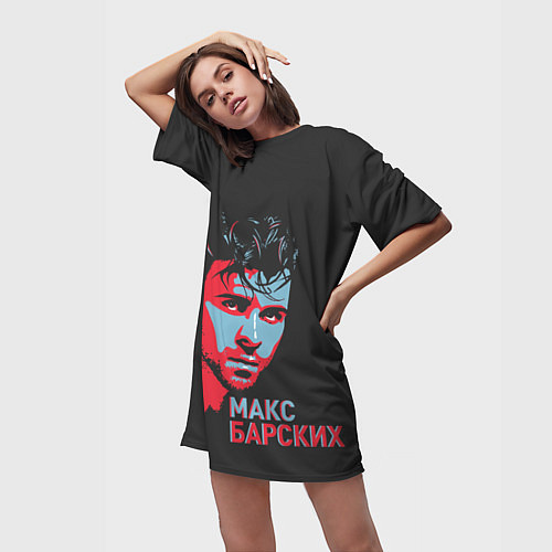 Женская длинная футболка Макс Барских / 3D-принт – фото 3