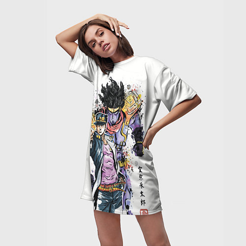 Женская длинная футболка JOJO / 3D-принт – фото 3