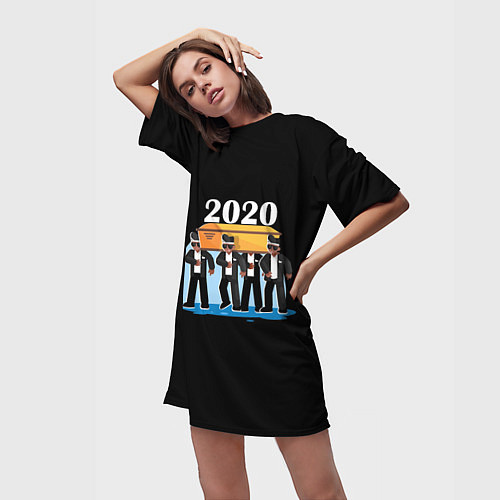 Женская длинная футболка 2020 не спасти / 3D-принт – фото 3