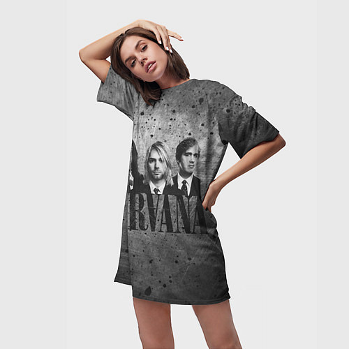 Женская длинная футболка Нирвана / 3D-принт – фото 3