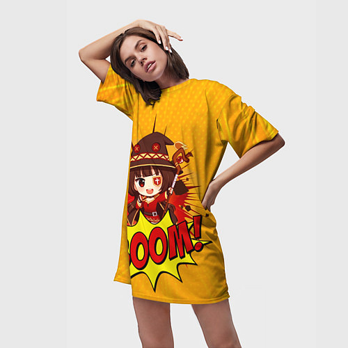 Женская длинная футболка Мегумин BOOM / 3D-принт – фото 3