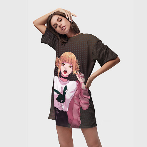 Женская длинная футболка Химико Тога / 3D-принт – фото 3