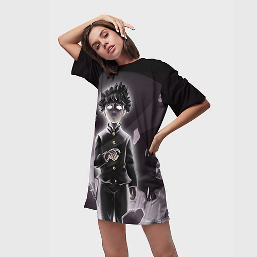 Женская длинная футболка Mob psycho 100 Z / 3D-принт – фото 3