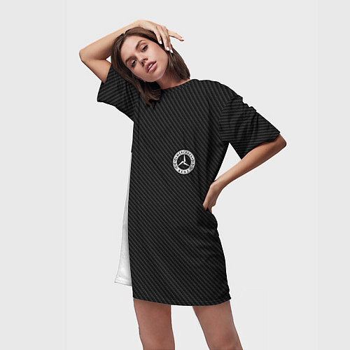Женская длинная футболка MERCEDES / 3D-принт – фото 3