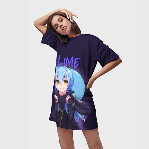 Женская длинная футболка Slime / 3D-принт – фото 3